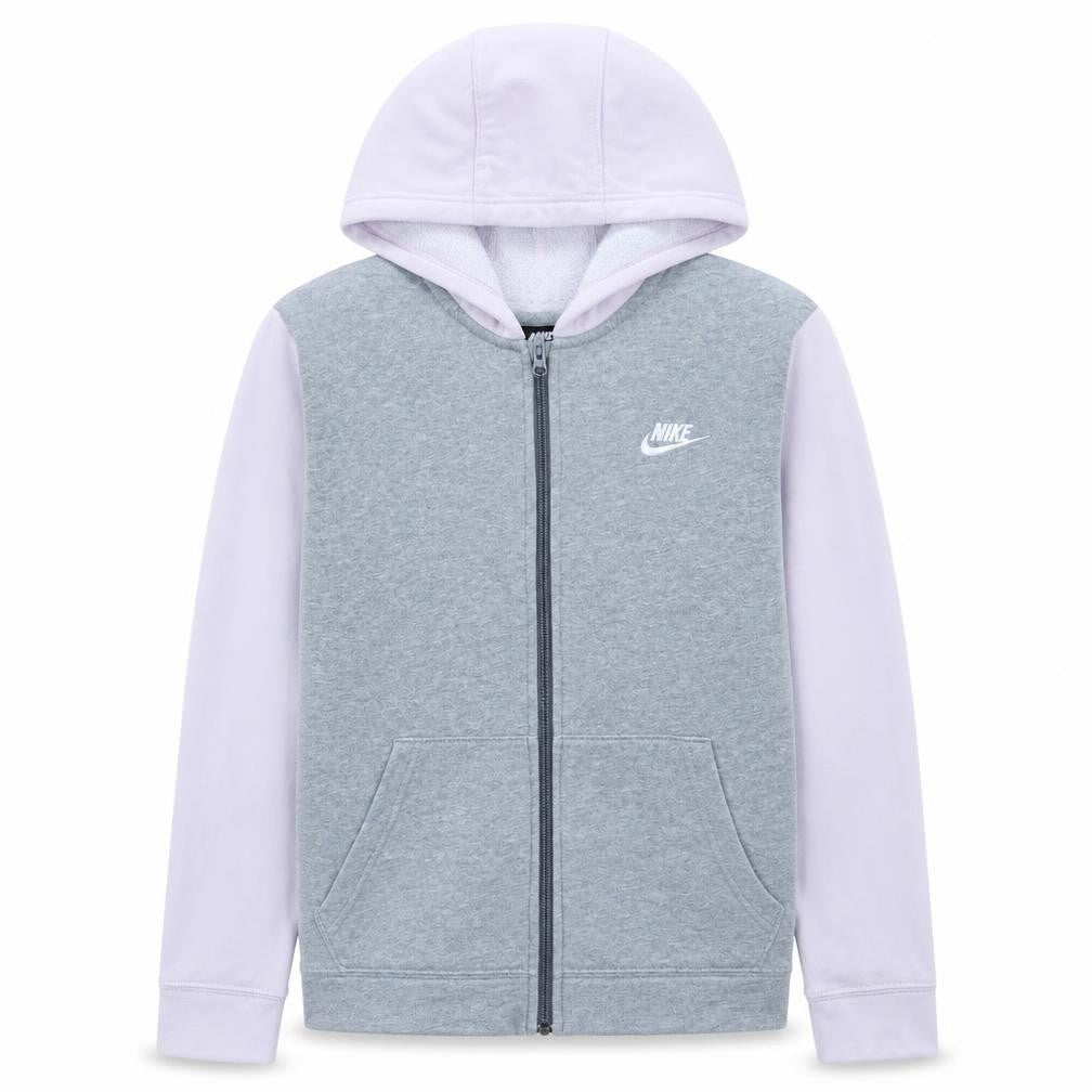 Nike Girls Grey Full Zip Hoodie Size 14 Years Fleece Hooded Sweatshirt