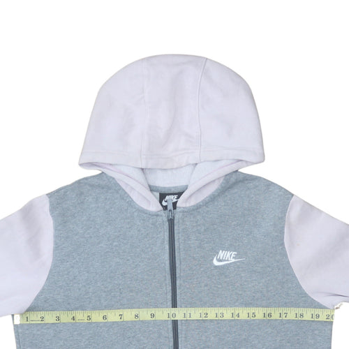 Nike Girls Grey Full Zip Hoodie Size 14 Years Fleece Hooded Sweatshirt