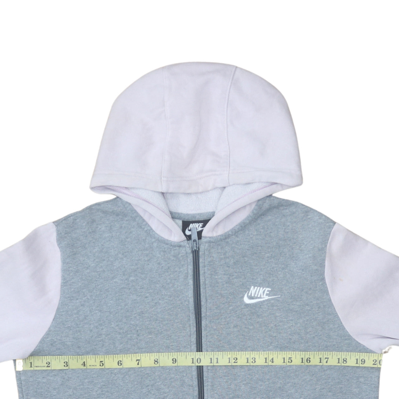 Nike Girls Grey Full Zip Hoodie Size 14 Years Fleece Hooded Sweatshirt