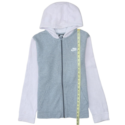 Nike Girls Grey Full Zip Hoodie Size 14 Years Fleece Hooded Sweatshirt