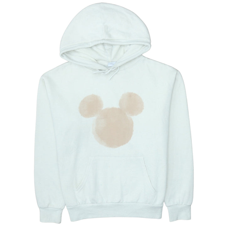 Disney Primark Women White Beige Hoodie Small Pullover Mickey Design