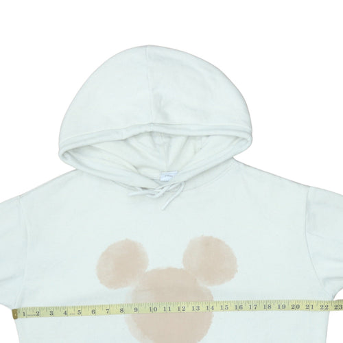 Disney Primark Women White Beige Hoodie Small Pullover Mickey Design