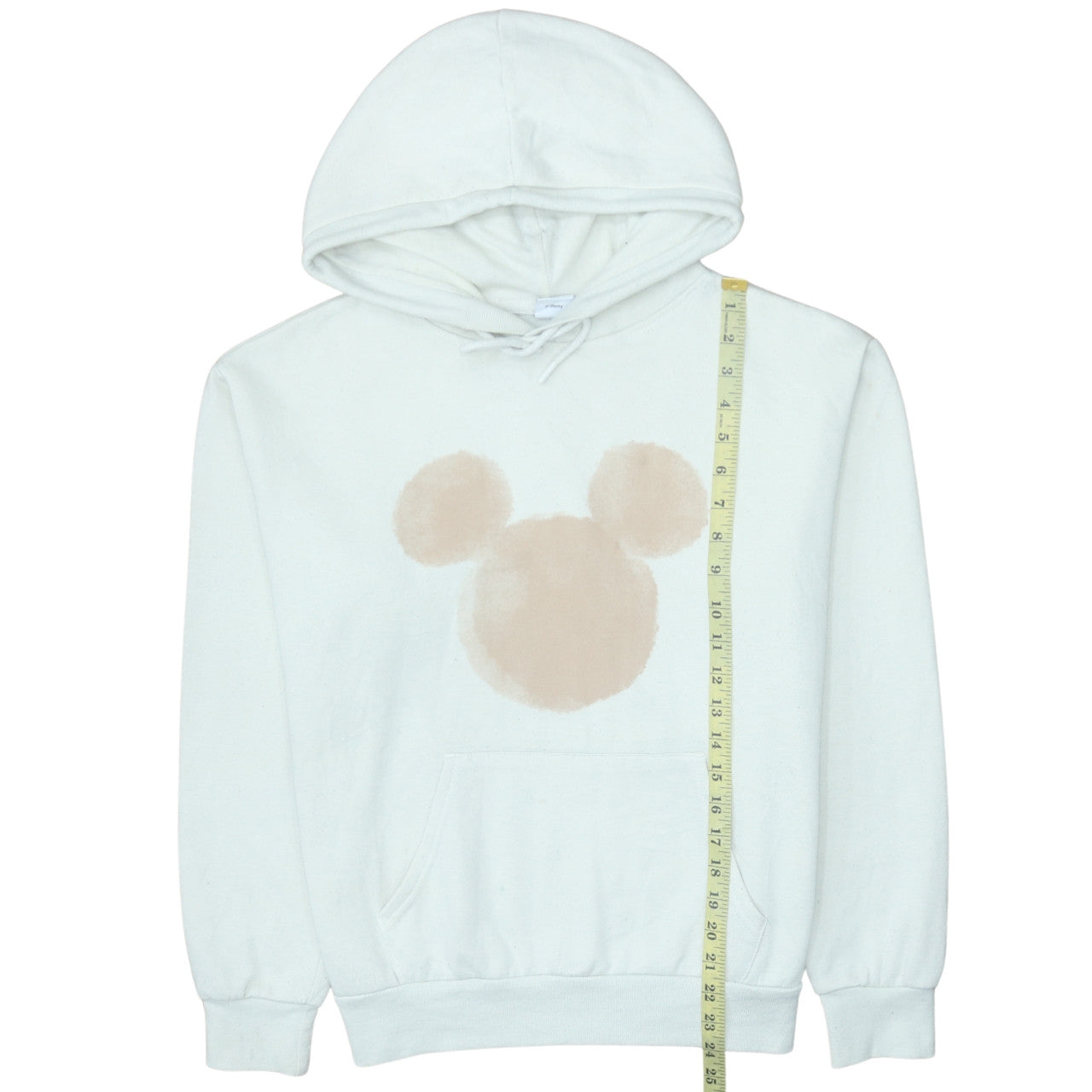 Disney Primark Women White Beige Hoodie Small Pullover Mickey Design