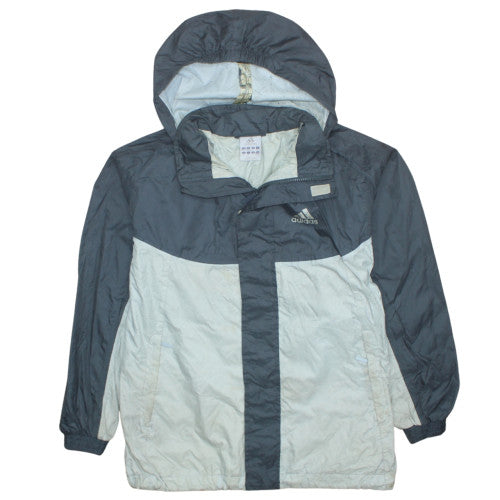 Adidas Mens Grey L Windbreaker Hooded Full Zip Jacket