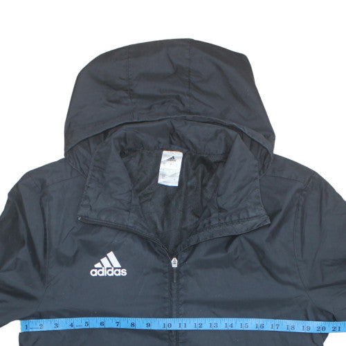 Adidas Men's Black S Hooded Windbreaker Jacket