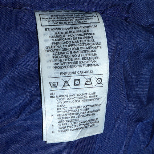 Adidas Men's Blue L Hooded Water Resistant Parka Coat