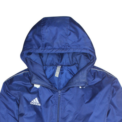 Adidas Men's Blue L Hooded Water Resistant Parka Coat