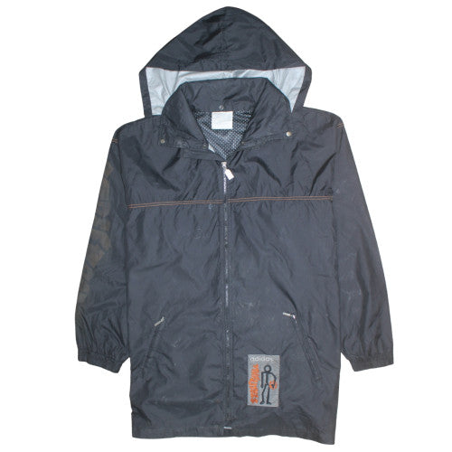 Adidas Mens Black XL Windbreaker Hooded Track Jacket