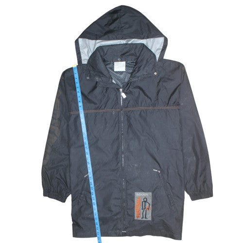 Adidas Mens Black XL Windbreaker Hooded Track Jacket