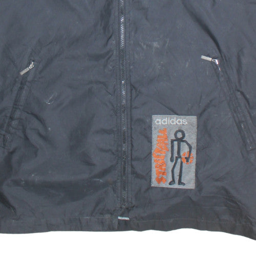 Adidas Mens Black XL Windbreaker Hooded Track Jacket