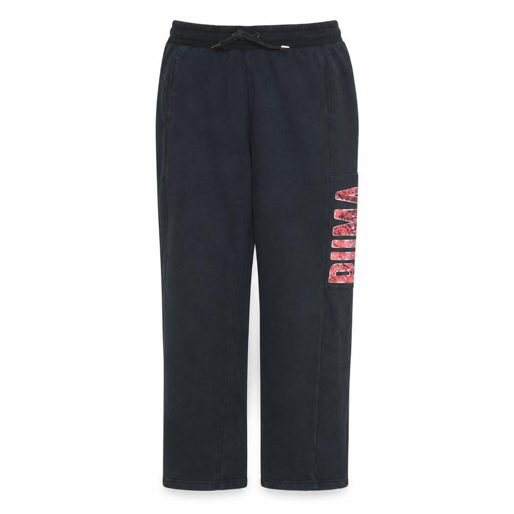 Front view of Puma Women's Black Jogger Sweatpants, size 12, Cotton Blend Logo