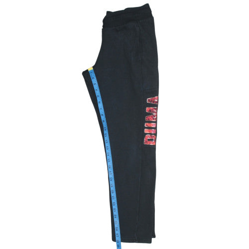 Puma Women's Black Jogger Sweatpants Size 12 Cotton Blend Logo