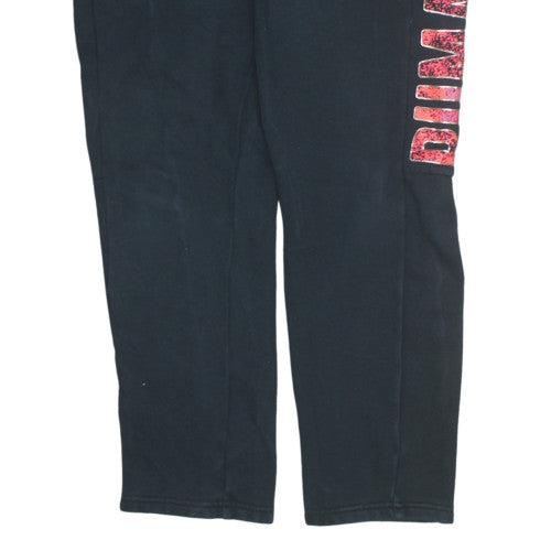 Puma Women's Black Jogger Sweatpants Size 12 Cotton Blend Logo