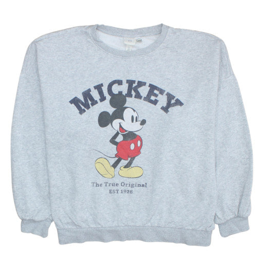 H&M Disney Women Grey Mickey Mouse Pullover Sweatshirt M