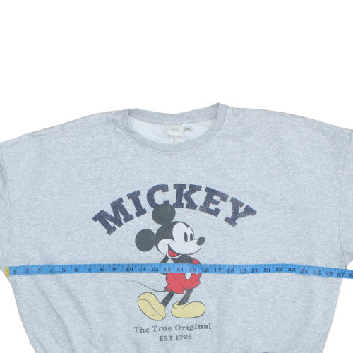 H&M Disney Women Grey Mickey Mouse Pullover Sweatshirt M
