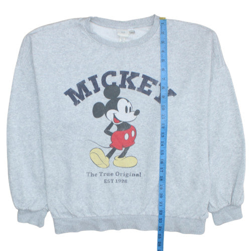 H&M Disney Women Grey Mickey Mouse Pullover Sweatshirt M