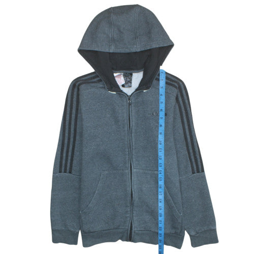 Adidas Boys Blue Full Zip Hoodie Size 13-14 Years Casual Sportswear
