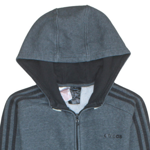 Adidas Boys Blue Full Zip Hoodie Size 13-14 Years Casual Sportswear
