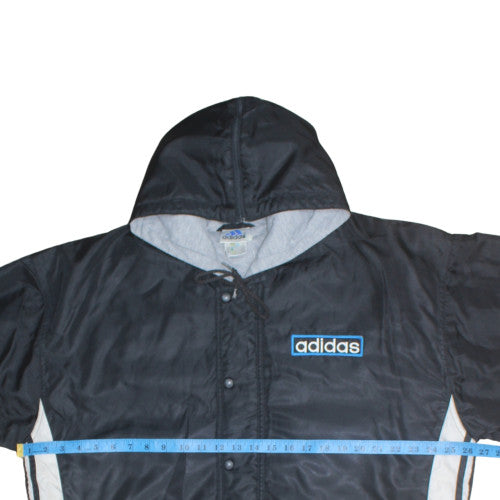 Adidas Men's Black Hooded Windbreaker Jacket Size 40 Regular