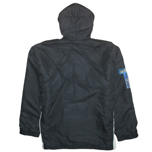 Adidas Men's Black Hooded Windbreaker Jacket Size 40 Regular