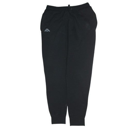 Kappa Mens Black Jogger Sweatpants Medium Fleece Tapered Fit