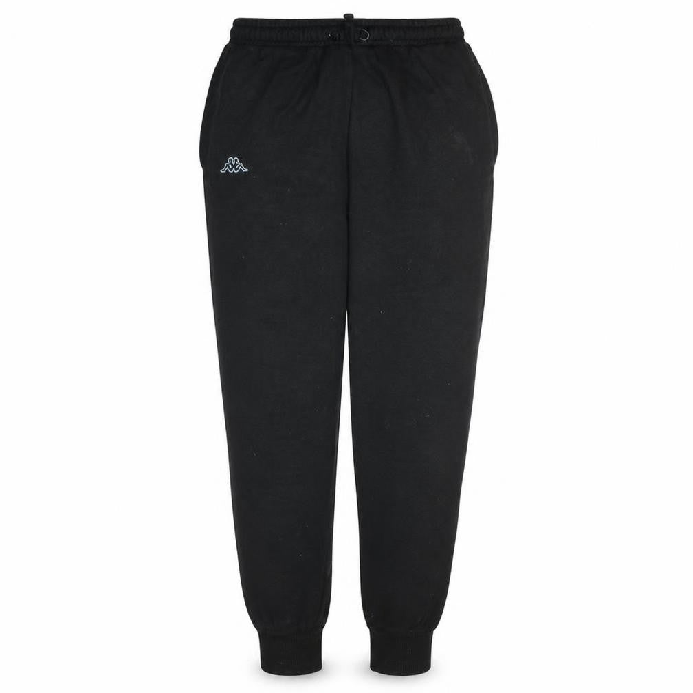 Kappa Mens Black Jogger Sweatpants Medium Fleece Tapered Fit