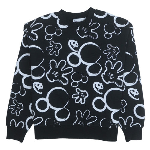 Disney Women Black XS Pullover Sweatshirt with Mickey Print