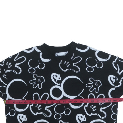 Disney Women Black XS Pullover Sweatshirt with Mickey Print