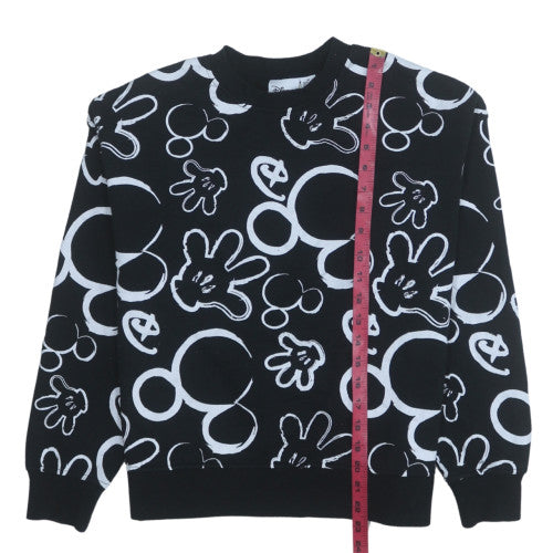 Disney Women Black XS Pullover Sweatshirt with Mickey Print