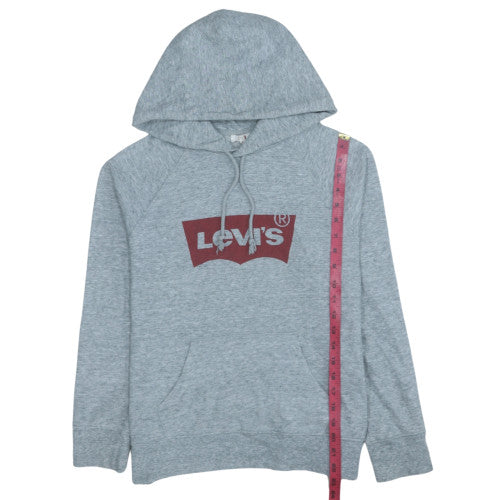 Levi's Men's Grey Pullover Hoodie Medium Logo Fleece Sweatshirt