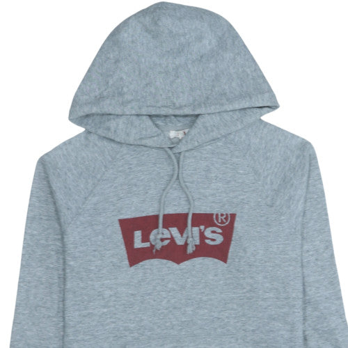 Levi's Men's Grey Pullover Hoodie Medium Logo Fleece Sweatshirt