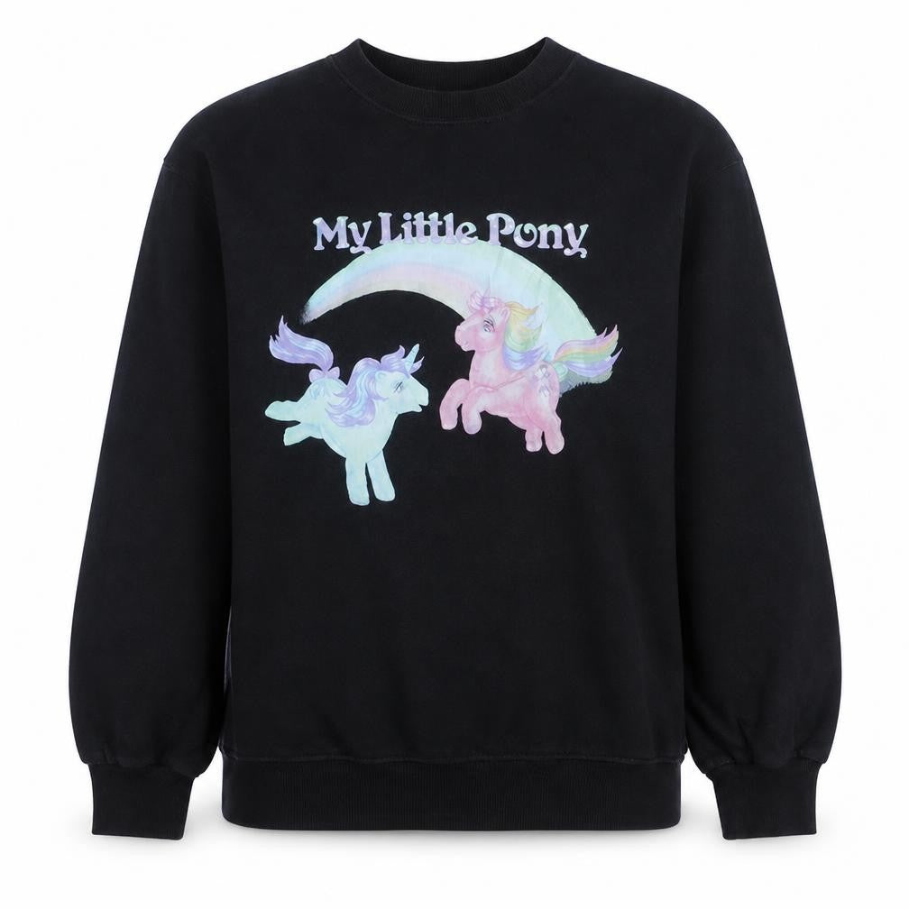Front view of H&M Divided Women's Black My Little Pony Sweatshirt, size 8