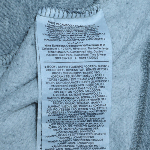 Nike Men's Grey Track Jacket L Full Zip Colourblock Fleece