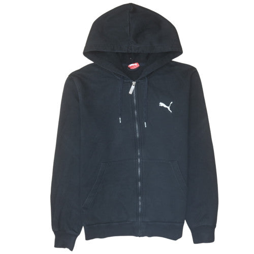 Puma Men's Black Full Zip Hoodie M Cotton Blend Sportswear