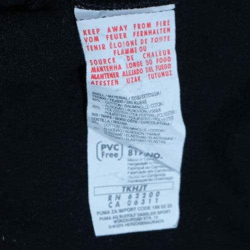 Puma Men's Black Full Zip Hoodie M Cotton Blend Sportswear