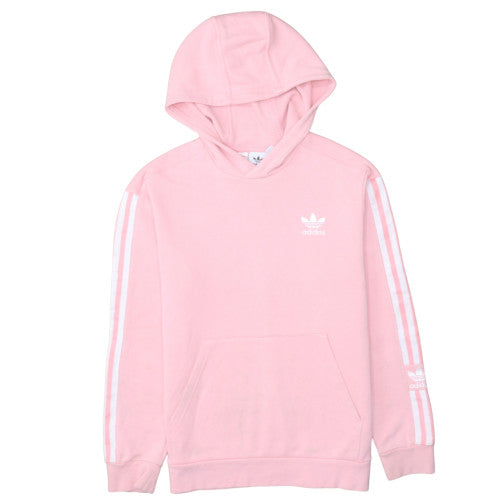 Adidas Girls Pink Hooded Pullover Sweatshirt 12-13 Years Classic Logo