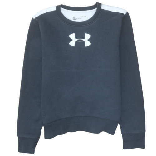 Under Armour Men's Black & White Crew Neck Loose Fit Sweatshirt M