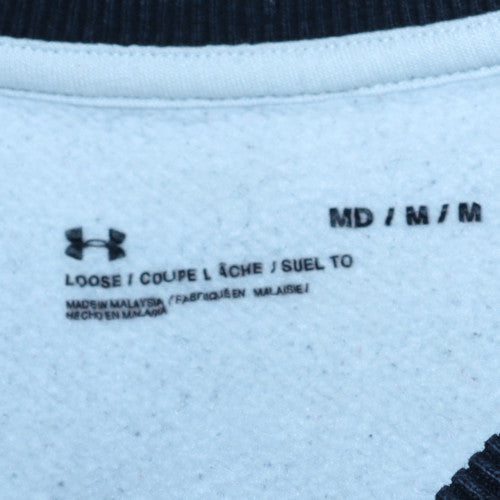 Under Armour Men's Black & White Crew Neck Loose Fit Sweatshirt M