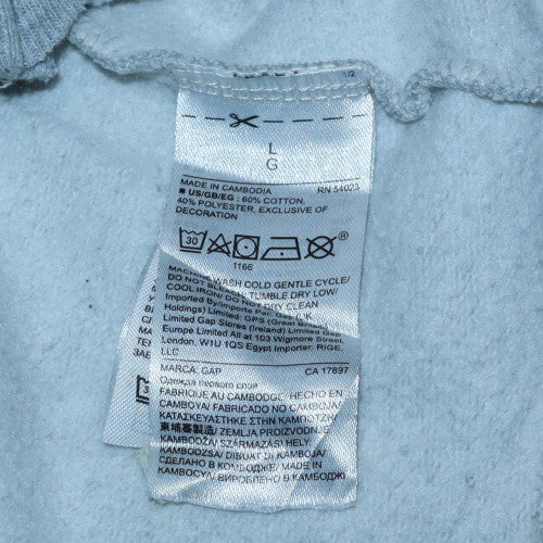 GAP Women Light Grey Full Zip Hoodie Large Cotton Blend Logo