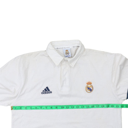 Adidas Real Madrid White Long Sleeve Men's Polo Shirt L