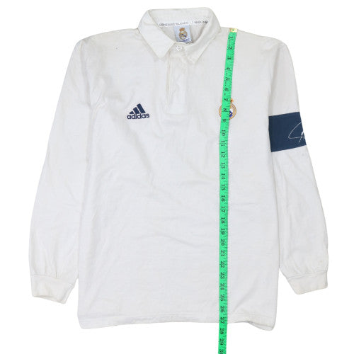 Adidas Real Madrid White Long Sleeve Men's Polo Shirt L