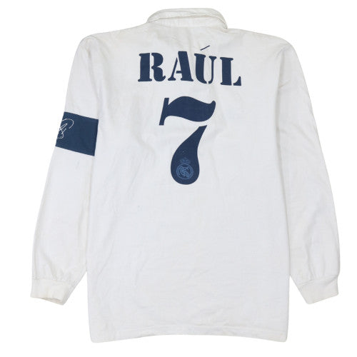Adidas Real Madrid White Long Sleeve Men's Polo Shirt L