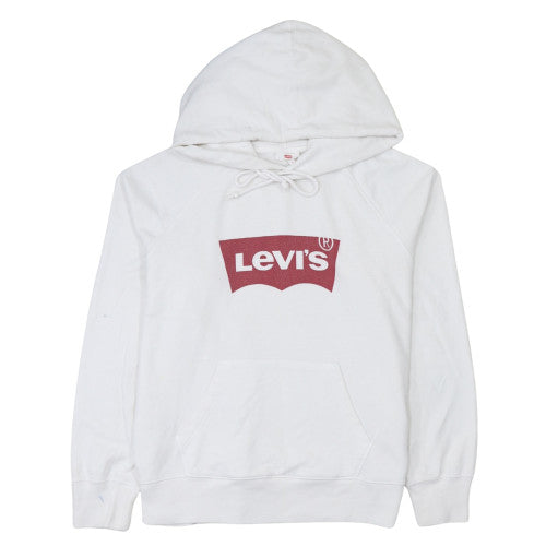 Levi's Men's White Pullover Hoodie M Logo Graphic Hooded Sweatshirt