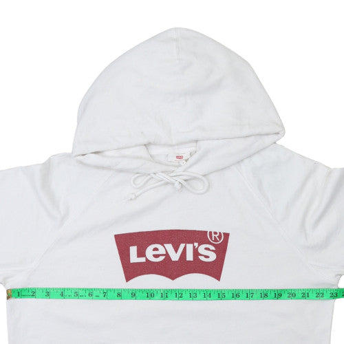 Levi's Men's White Pullover Hoodie M Logo Graphic Hooded Sweatshirt