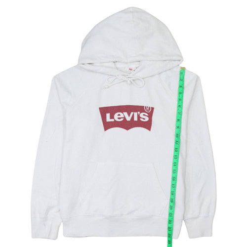 Levi's Men's White Pullover Hoodie M Logo Graphic Hooded Sweatshirt