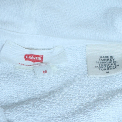 Levi's Men's White Pullover Hoodie M Logo Graphic Hooded Sweatshirt