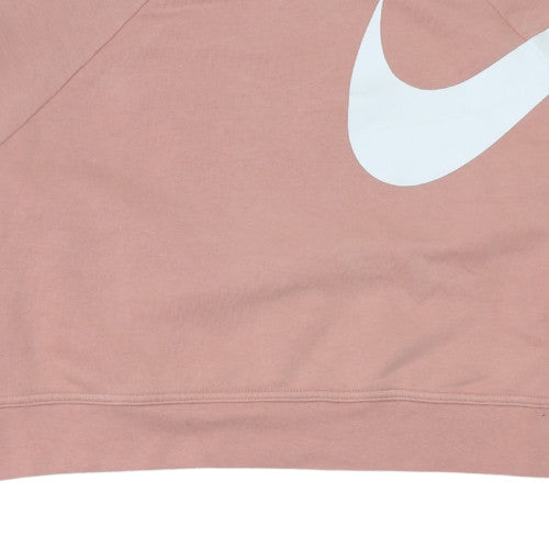 Nike Womens Pink Dri-Fit Cropped Pullover Sweatshirt Size S