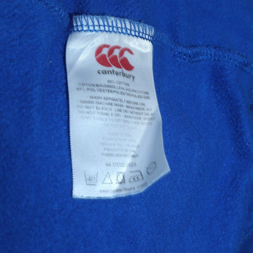 Canterbury Boys Blue Pullover Hoodie Age 14 Rugby Logo Fleece Sweatshirt