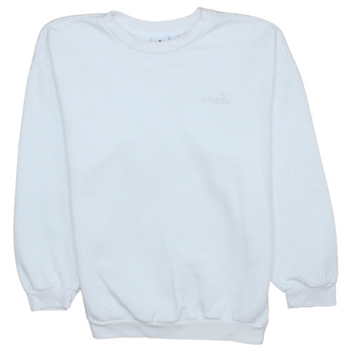 Adidas Women White Crew Neck Pullover Sweatshirt Size 10