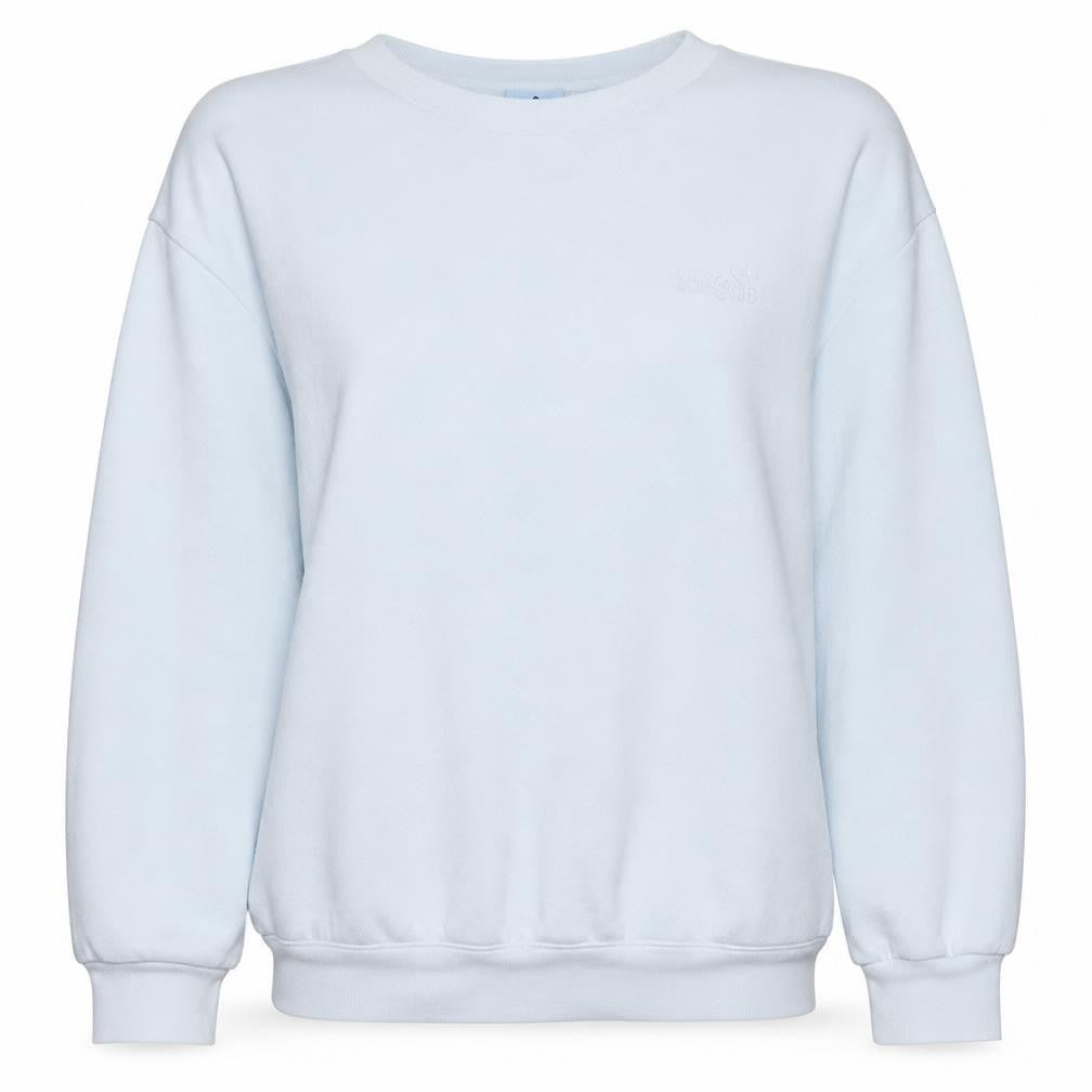 Front view of Adidas Women White Crew Neck Pullover Sweatshirt, size 10